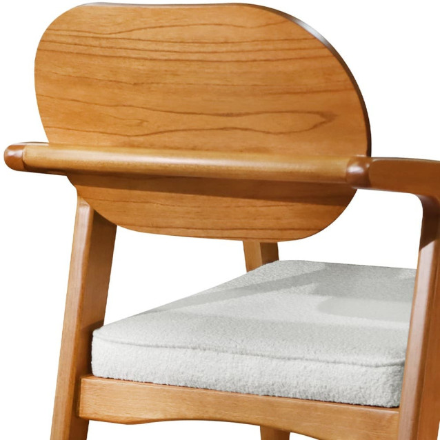 Cadeira Maya Com Braços Encosto Laminado e Madeira Maciça , Móveis Rafana