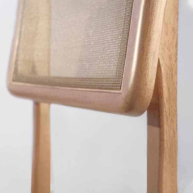 Cadeira Alfama com Encosto em Tela Rattan Fechado e Madeira Maciça, Kit com 02 Unidades