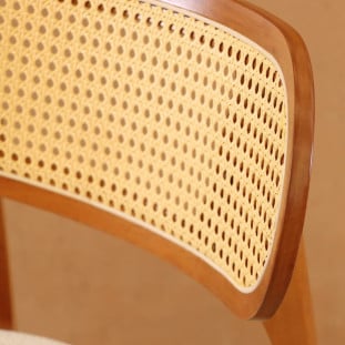 Cadeira Selene com Encosto em Tela Natural, Kit com 2 Unidades em Madeira Maciça 