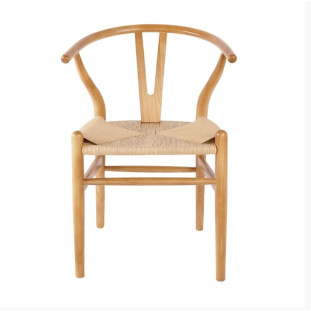 Cadeira Boho em Madeira Maciça com Assento Trançado em Corda Natural