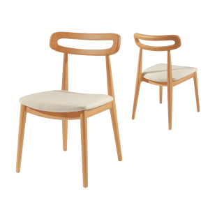 Cadeira Bari 01 em Madeira Maciça com Design Moderno, Kit com 2 unidades 
