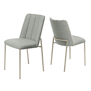 Cadeiras Elis Champanhe com Tecido Soft Salvia, Kit com 02 Unidades - Móveis Província 