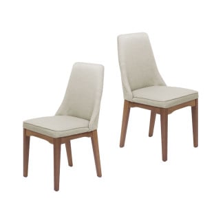 Cadeiras Elsie Matelasse Natural com Linked 02, Kit com 02 Unidades - Móveis Província 