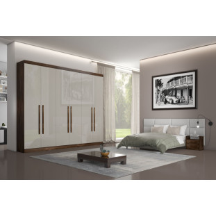 Dormitório Gênova 100 % MDF 6 Portas Com Puxador Alumínio Bianchi Móveis