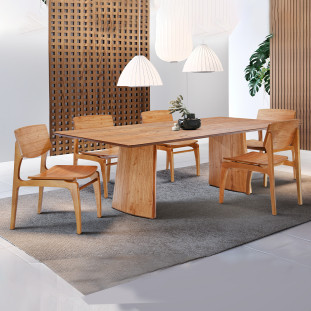 Conjunto Sala de Jantar Mesa Malta 1,80mx0,90m Tampo Laminado com 6 Cadeiras Valentina, Móveis Rafana