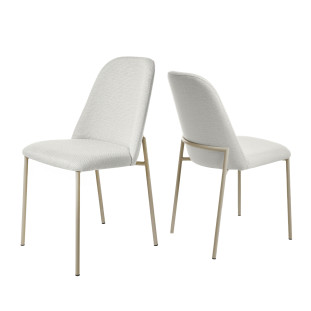 Cadeiras Lucille Champanhe com Tecido Linked 200-02, Kit com 02 Unidades - Móveis Província 