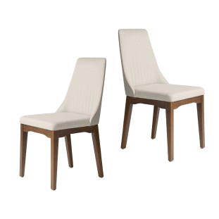 Cadeiras Elsie Natural com Linked 02/MOX 311, Kit com 02 Unidades - Móveis Província